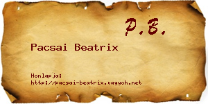 Pacsai Beatrix névjegykártya